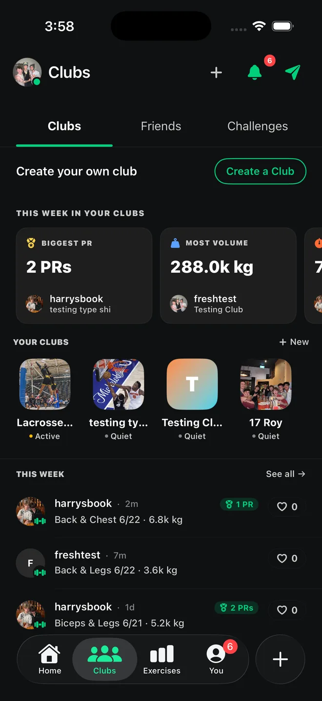 Logbook clubs overview